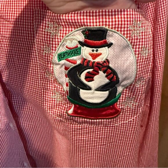 Karen Scott Holiday Christmas Button Down Top XL Red Check Snowman Penguins - Picture 6 of 10